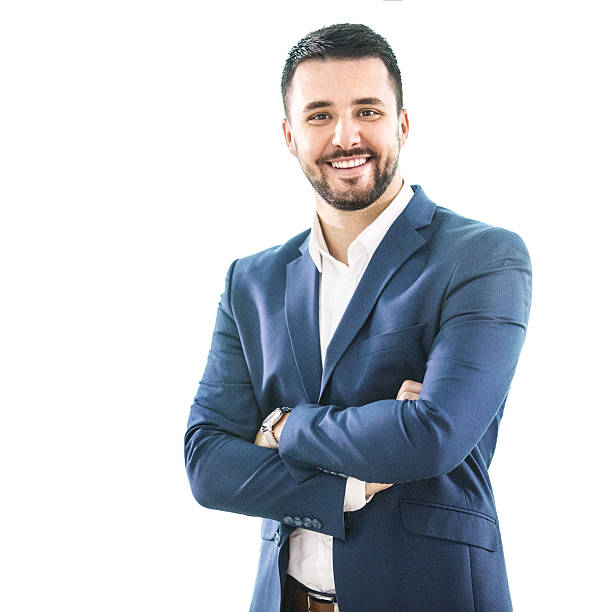 a man in a suit with his arms crossed businessman smiling